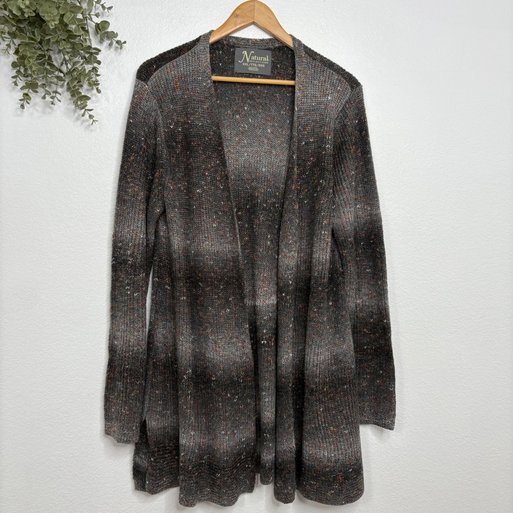 Natural Reflections Ombre Speckled Knit Cardigan Sweater Women's XXL‎